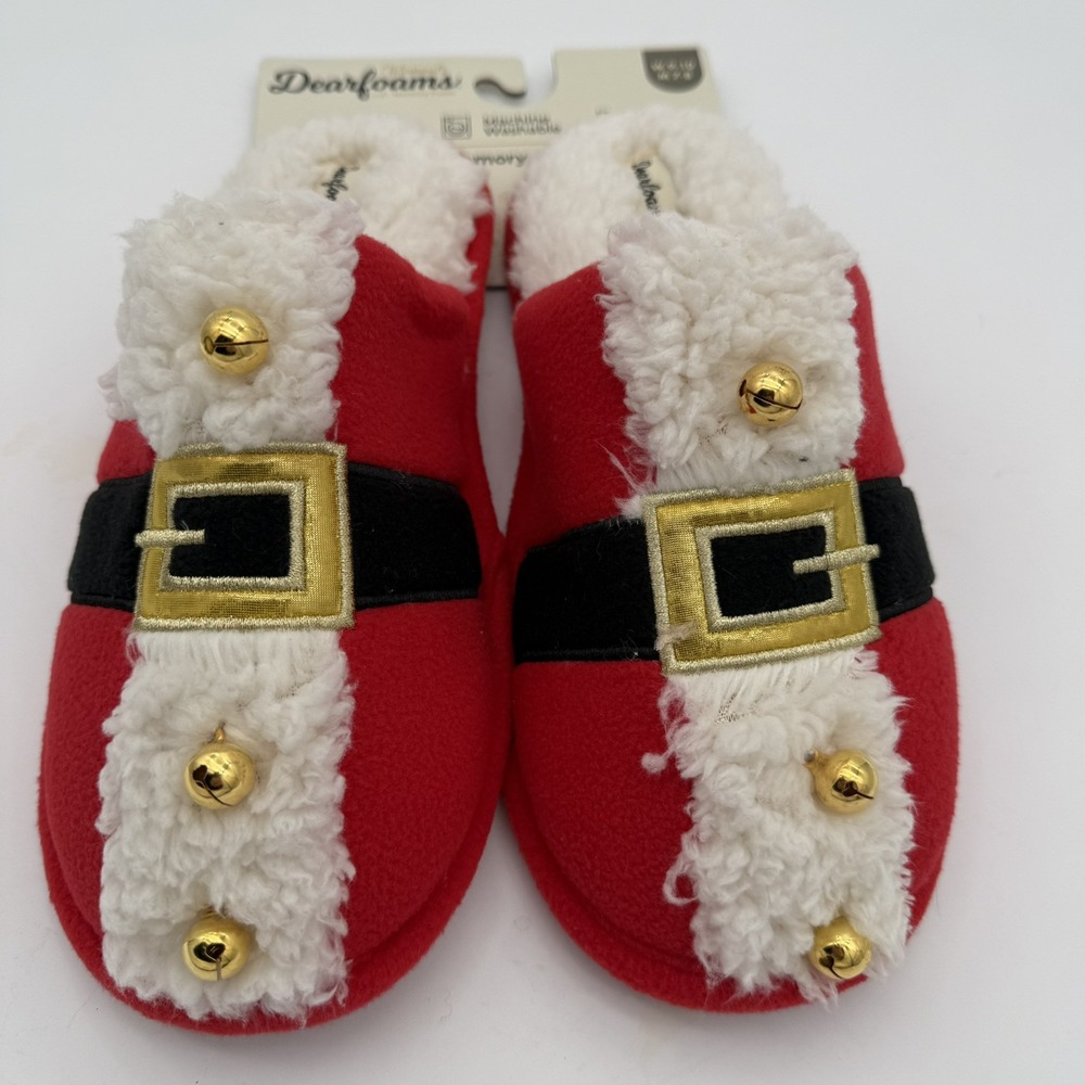 Dearfoams Unisex Mens 7-8 Women's 9-10 Novelty Holiday Christmas Scuff Slipper